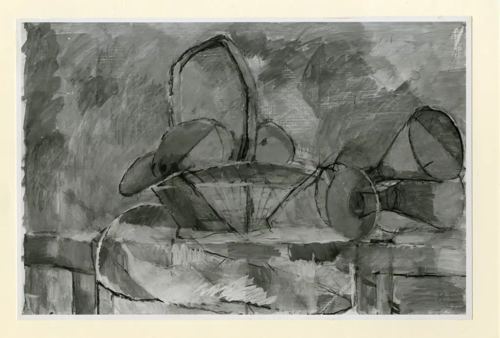 Anonimo , Sandberg, Ragnar - sec. XX - Still life with bashet and fruit , fronte