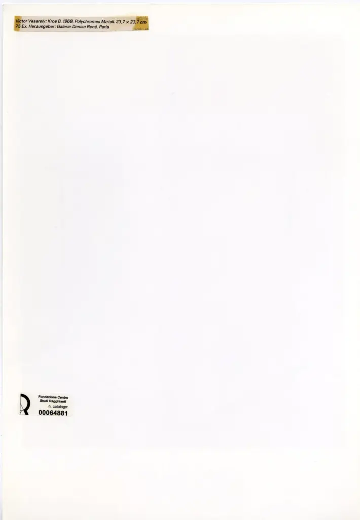 Anonimo , Vasarely, Victor - sec. XX - Kroa B. , retro