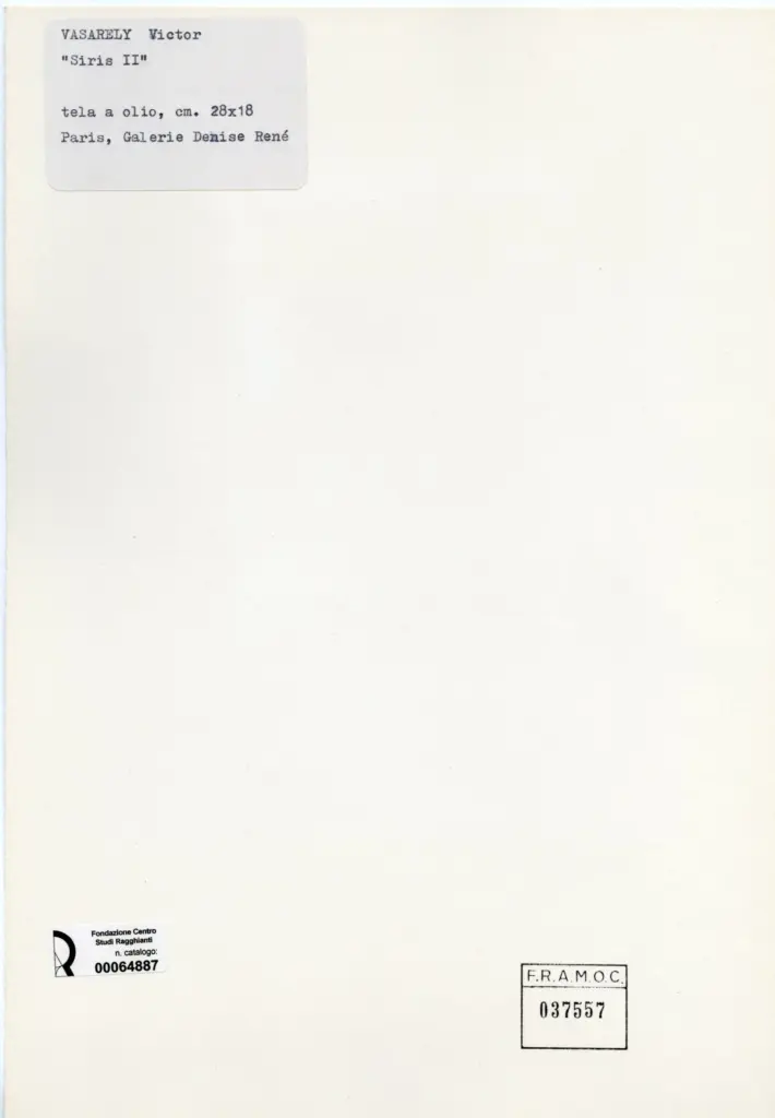 Anonimo , Vasarely, Victor - sec. XX - Siris II , retro