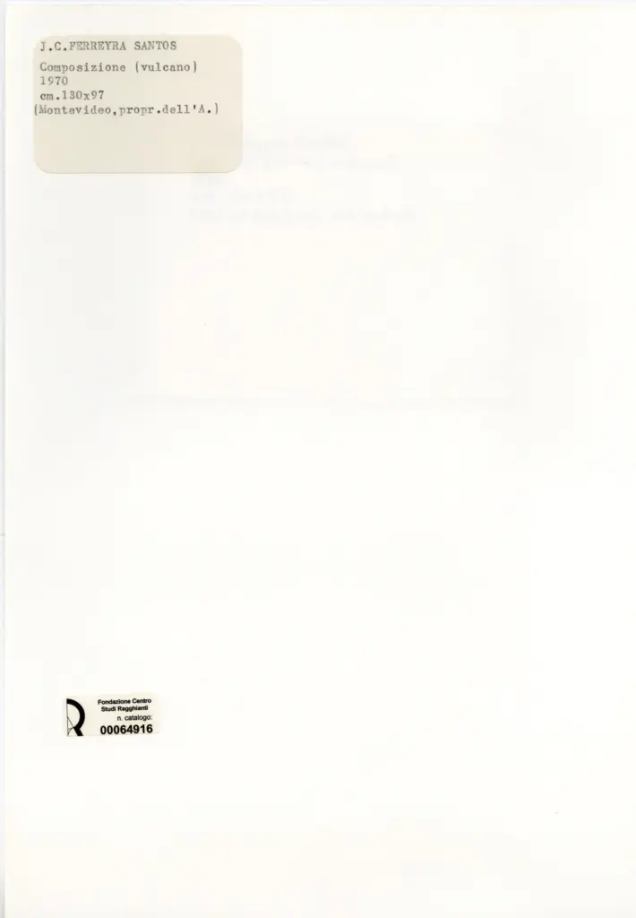 Anonimo , Ferreyra, J.C.Santos - sec. XX - Composizione (vulcano) , retro