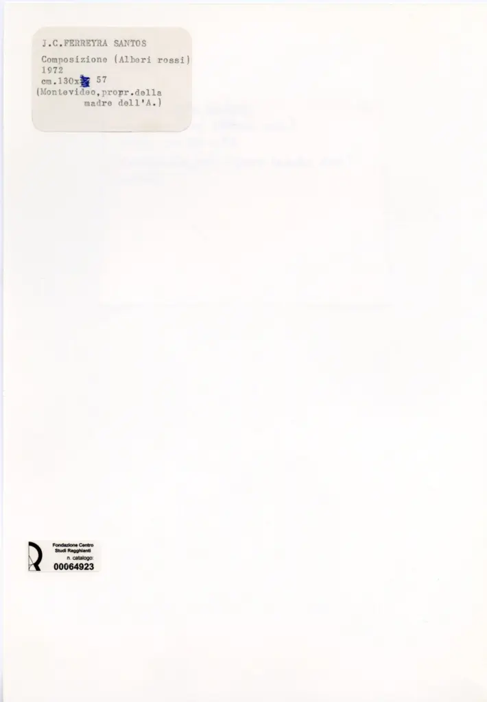 Anonimo , Ferreyra, J.C.Santos - sec. XX - Composizione (alberi rossi) , retro
