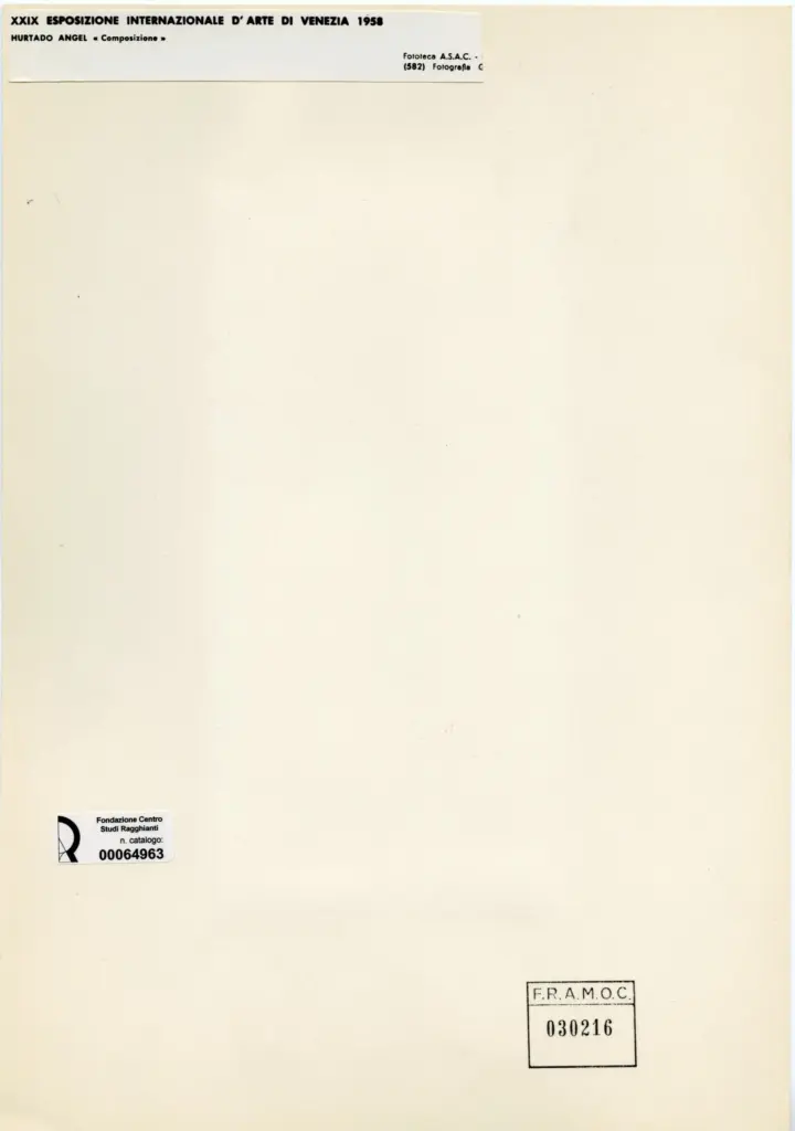 Anonimo , Hurtado, Angel - sec. XX - Composizione , retro