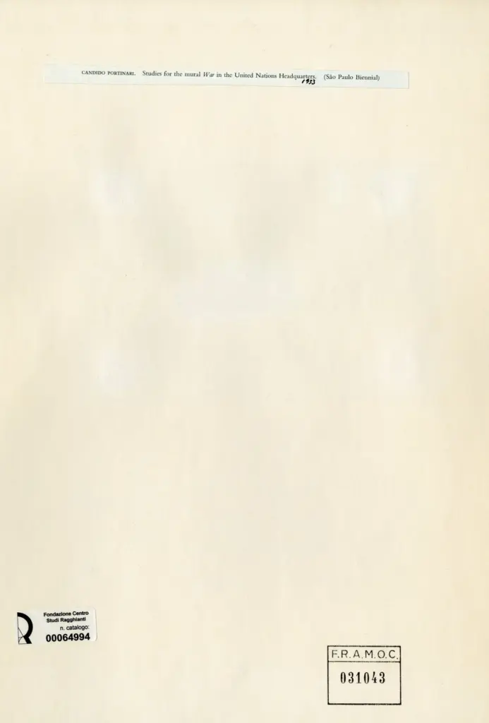 Anonimo , Portinari, Candido - sec. XX - Studies for the mural War , retro