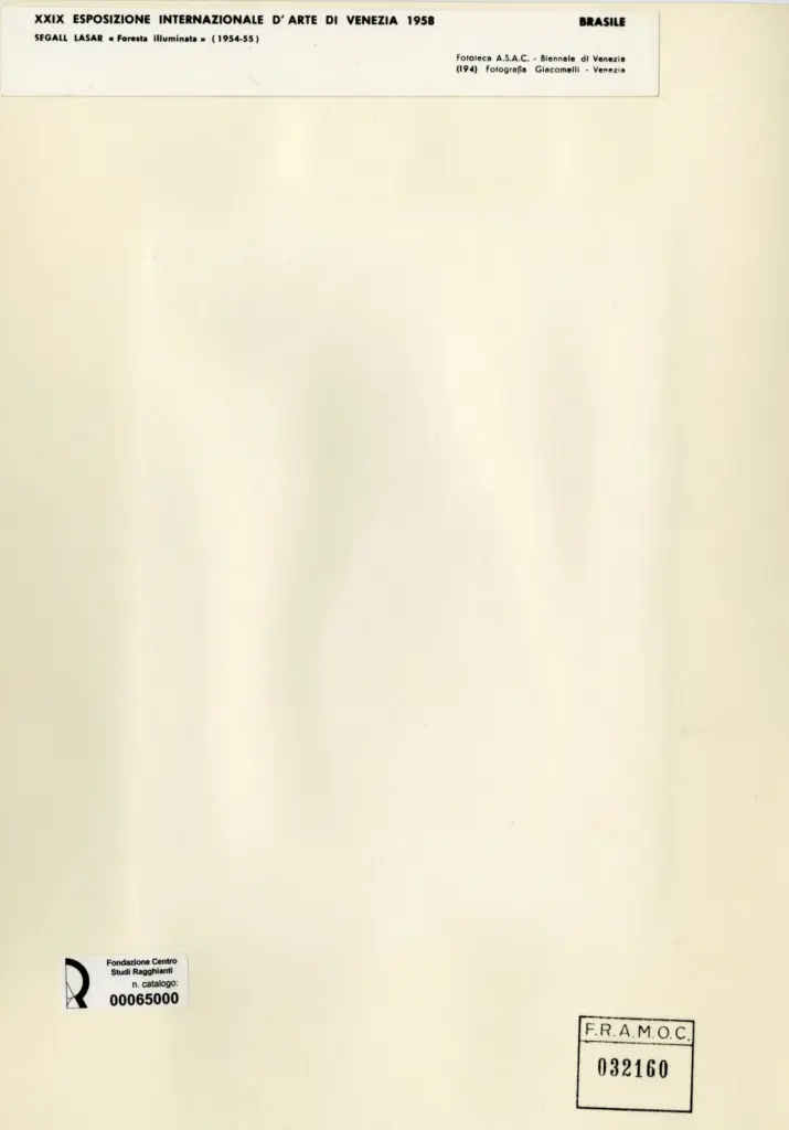 Giacomelli , Segall, Lasar - sec. XX - Foresta illuminata , retro