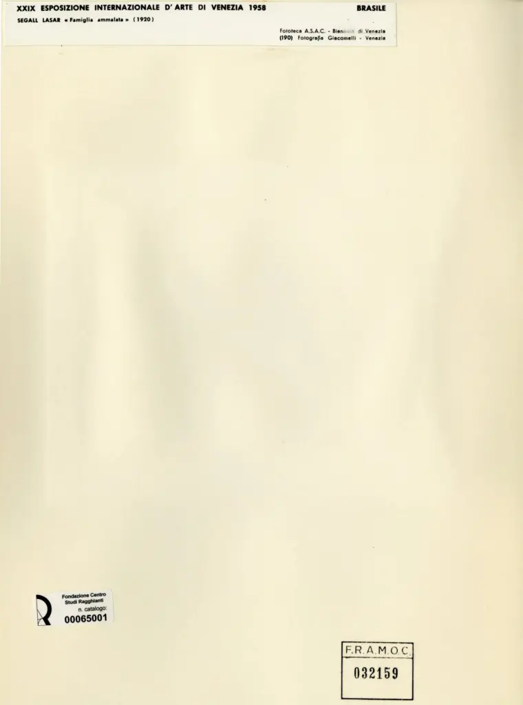 Giacomelli , Segall, Lasar - sec. XX - Famiglia ammalata , retro