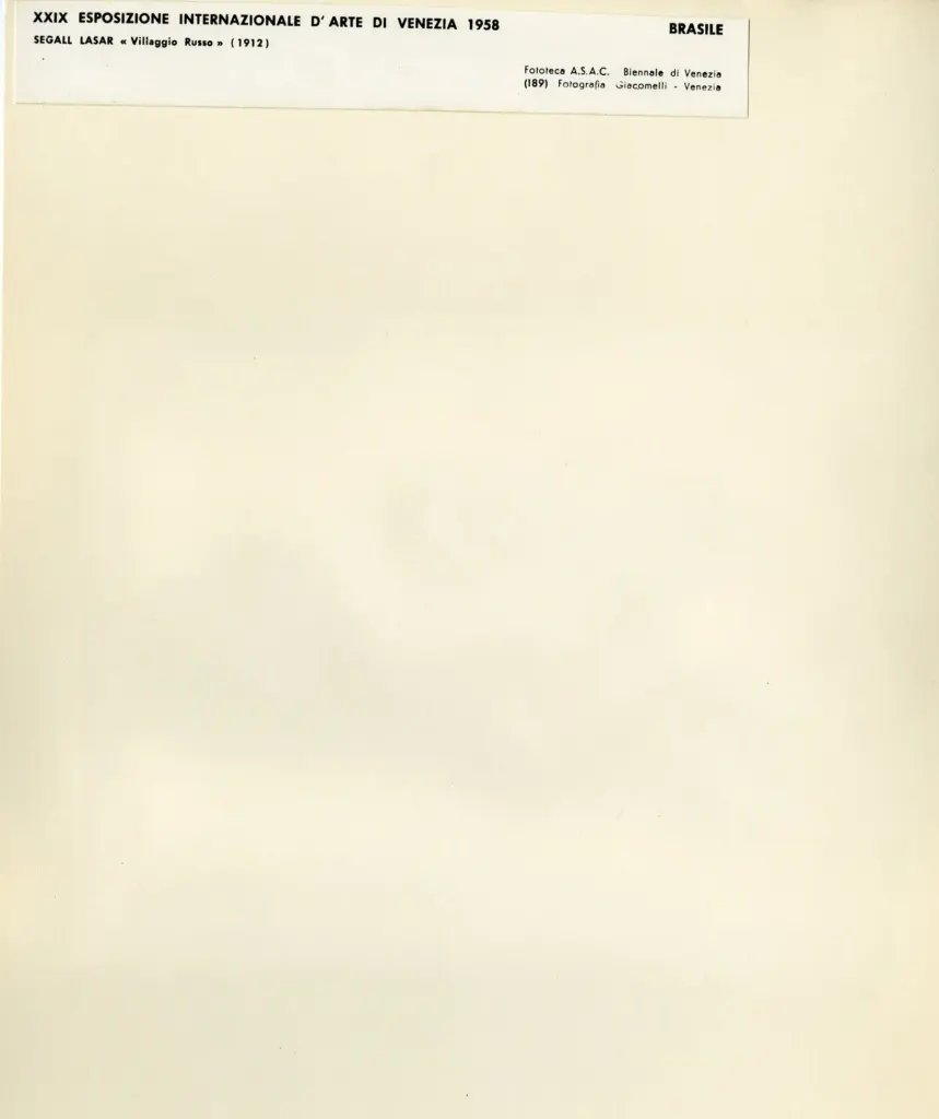 Giacomelli , Segall, Lasar - sec. XX - Villaggio Russo , retro