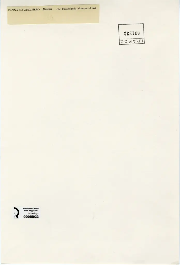 Anonimo , Rivera, Diego - sec. XX - Canna da zucchero , retro
