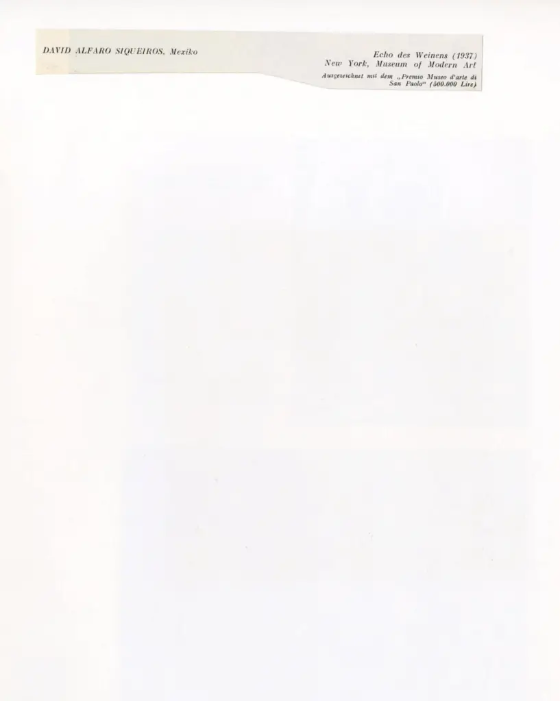 Anonimo , Siqueiros, David Alfaro - sec. XX - Echo des Weinens , retro