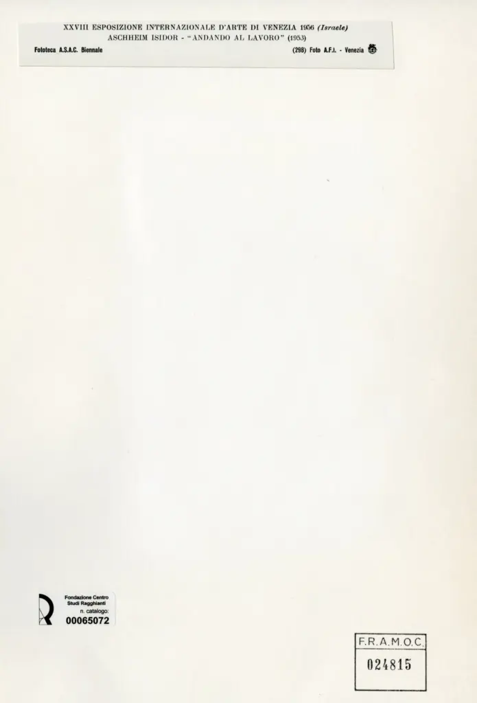 A.F.I. Agenzia Fotografica Industriale , Aschheim, Isidor - sec. XX - Andando al lavoro , retro