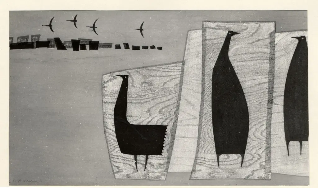 Anonimo , Amano, Kunihiro - sec. XX - Gabbiano al porto , fronte