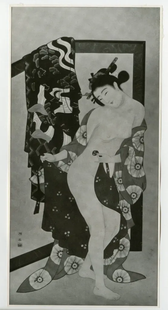 Anonimo , Koseki, - sec. XX - Nach dem Bade , fronte