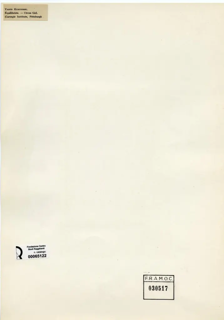 Anonimo , Kuniyoshi, Yasuo - sec. XX - Equilibrista- ragazza del circo , fronte