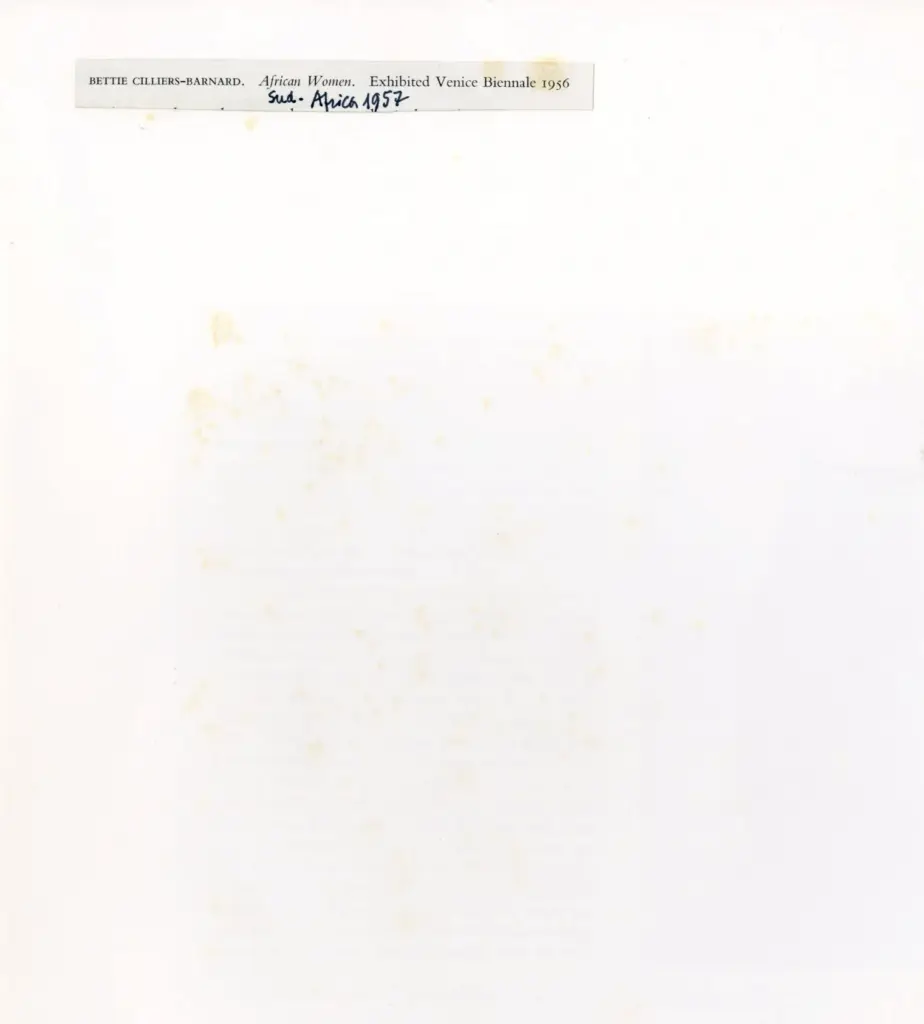 Anonimo , Cilliers-Barnard, Bettie - sec. XX - African Women , retro
