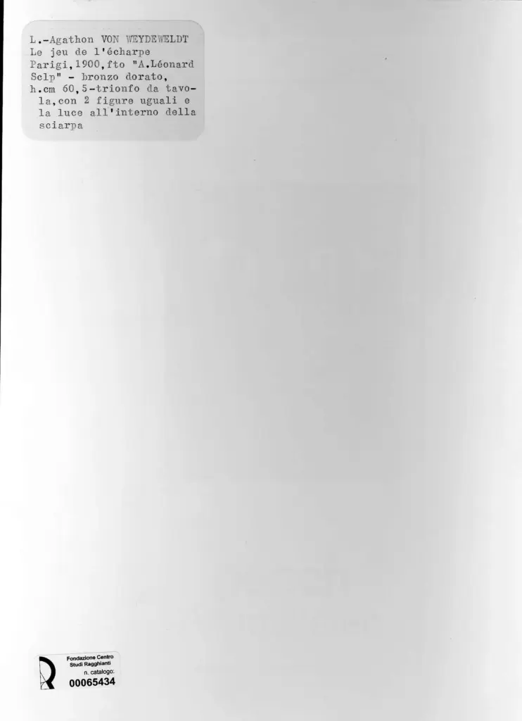 A. L&eacute;onard Sclp , Von Weyderweldt, Agaton Leonard - sec. XX - Le jeu de l'&eacute;charpe , retro