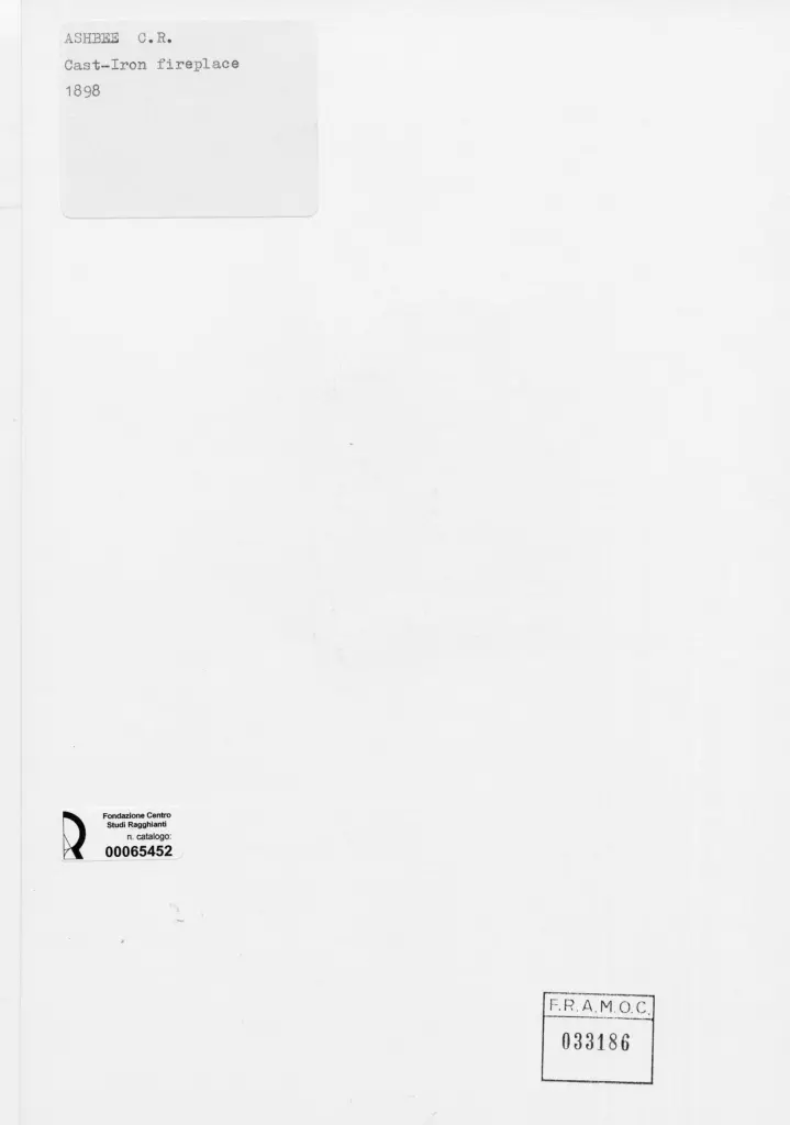 Anonimo , Ashbee, C.R. - sec. XIX - Camino in ghisa , retro