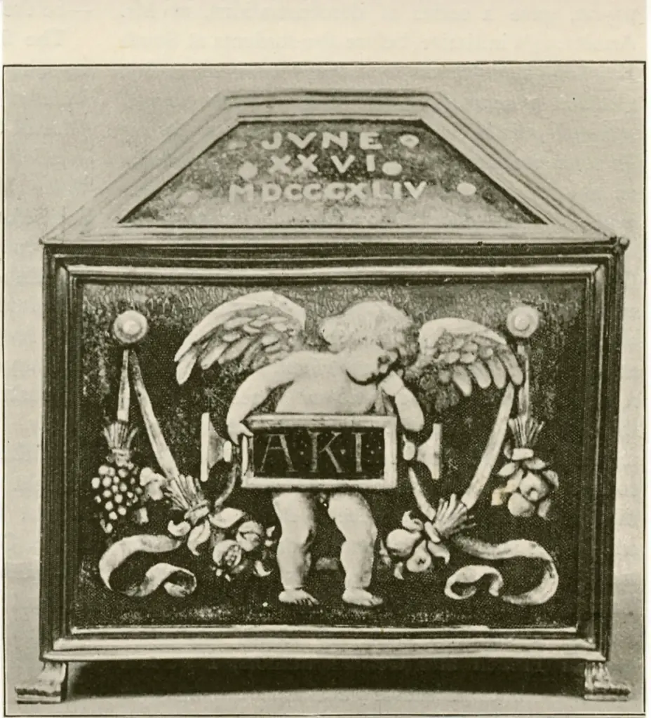 Anonimo , Fisher, Alexander - sec. XIX - Cofanetto in argento smaltato (lato) , fronte