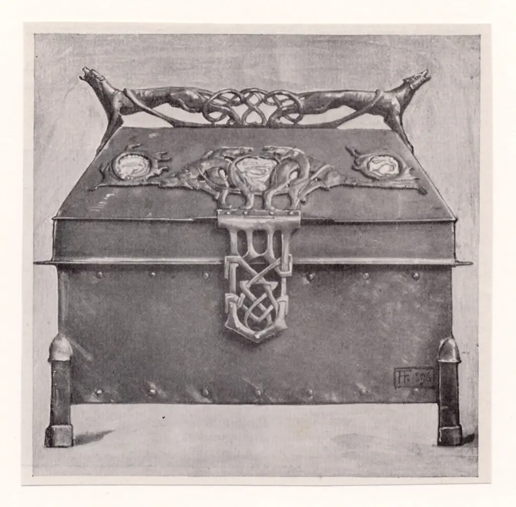 Anonimo , Fisher, Alexander - sec. XIX - Cofanetto portagioie in acciaio e smalto , fronte