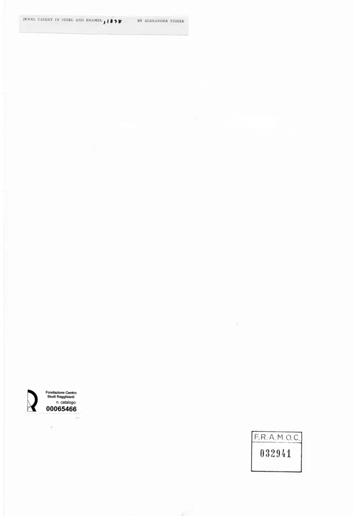 Anonimo , Fisher, Alexander - sec. XIX - Cofanetto portagioie in acciaio e smalto , retro