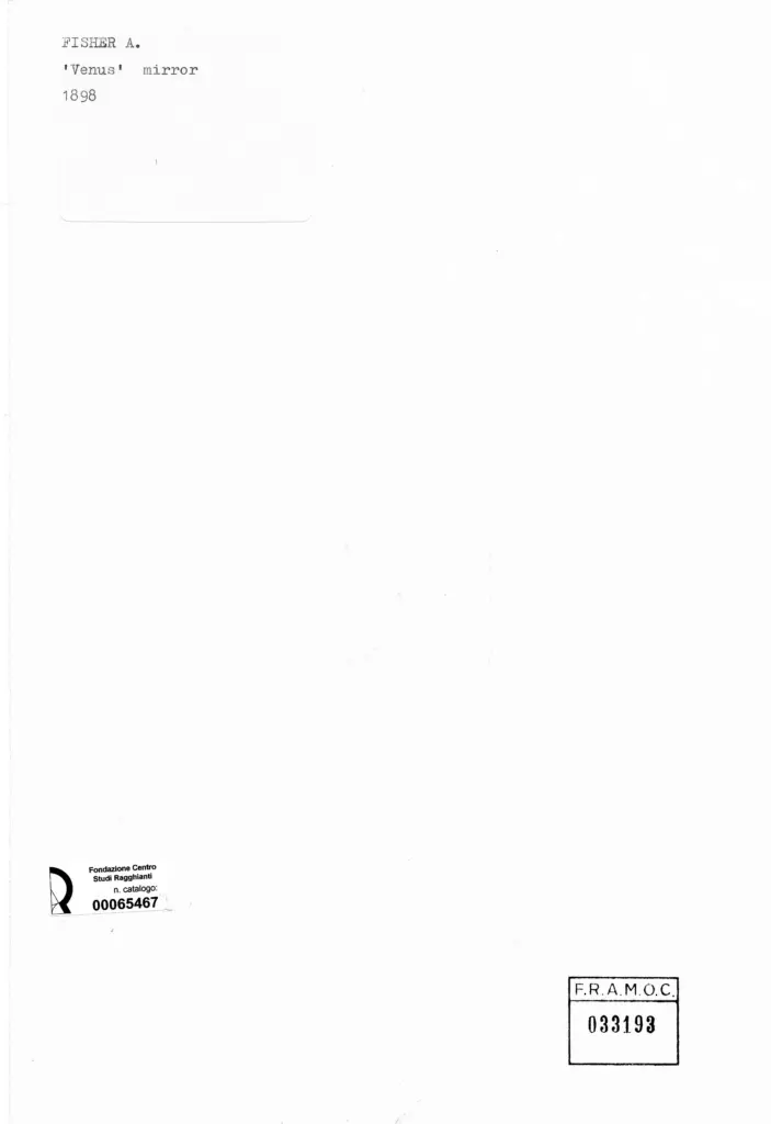 Anonimo , Fisher, Alexander - sec. XIX - Venus mirror , retro