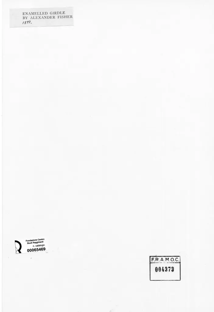 Anonimo , Fisher, Alexander - sec. XIX - Cintura smaltata , retro