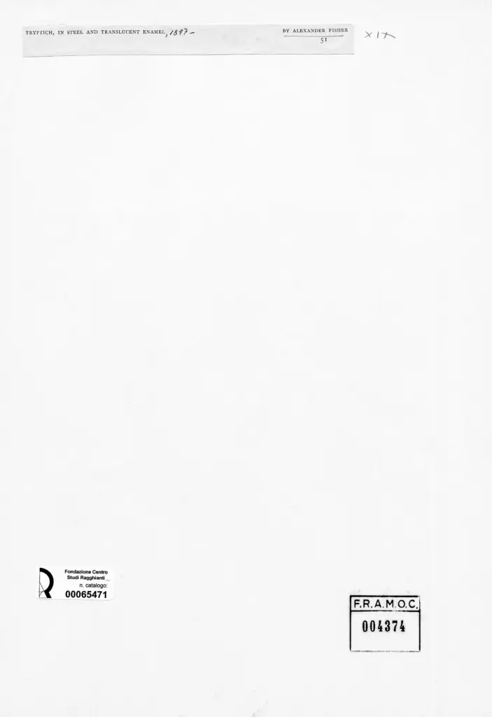 Anonimo , Fisher, Alexander - sec. XIX - Trittico , retro