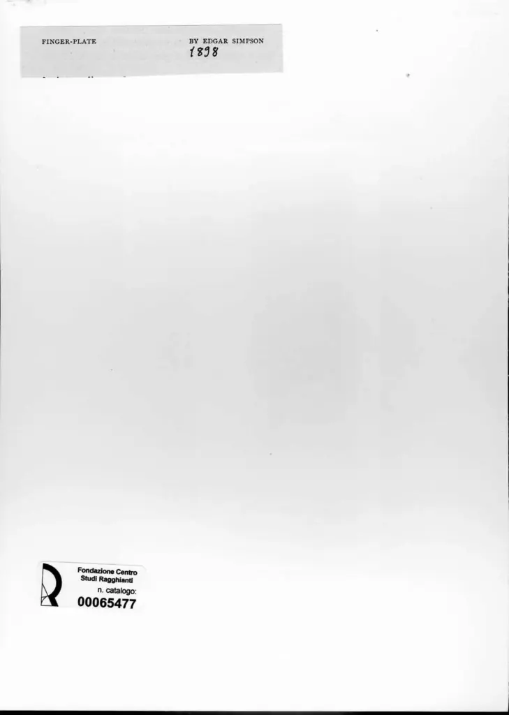 Anonimo , Simpson, Edgar - sec. XIX - Finger-plate , retro