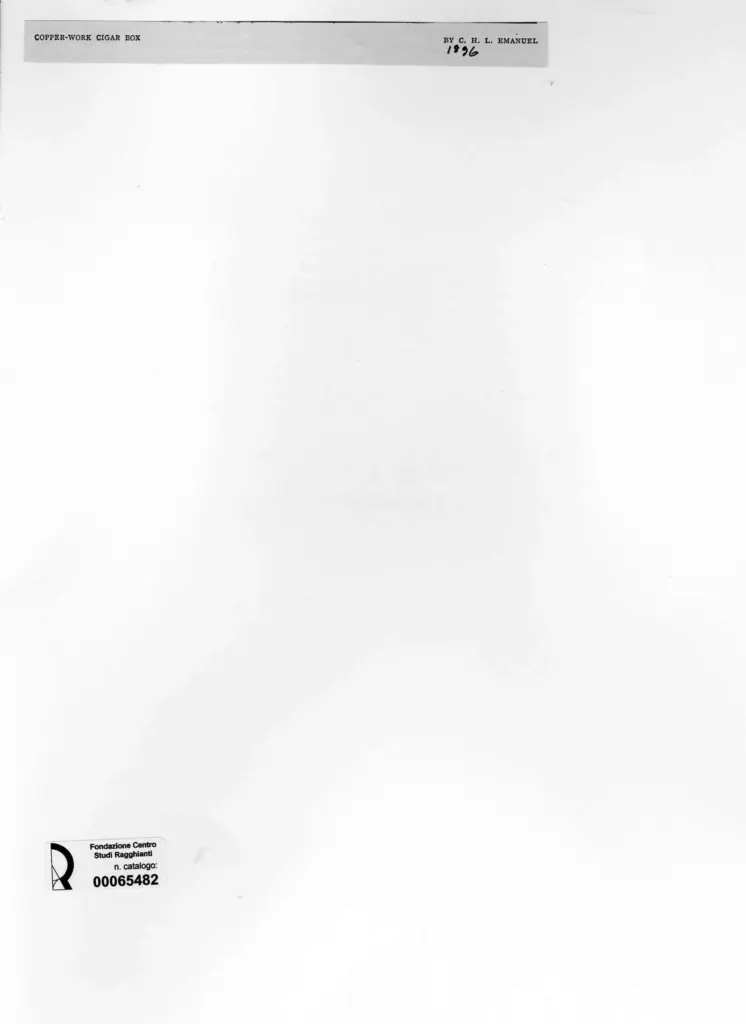 Anonimo , C.H.L., Emanuel - sec. XIX - Scatola per sigari in rame , retro