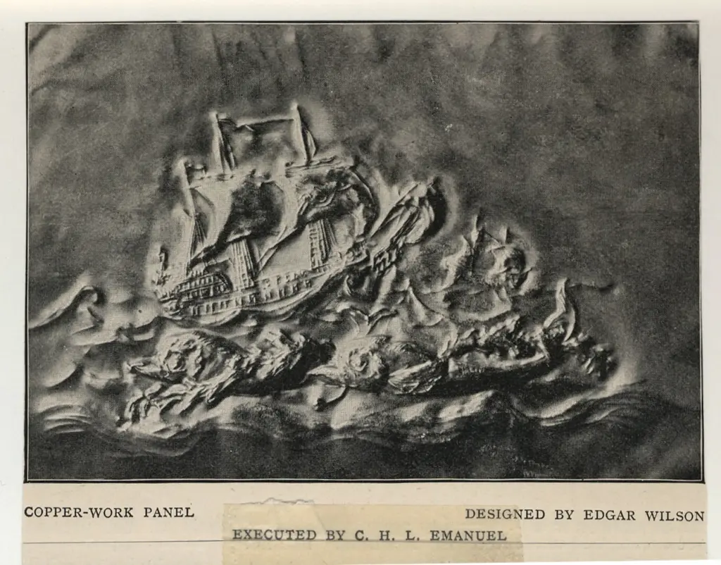 Anonimo , C.H.L., Emanuel - sec. XIX - Pannello in rame sbalzato , fronte