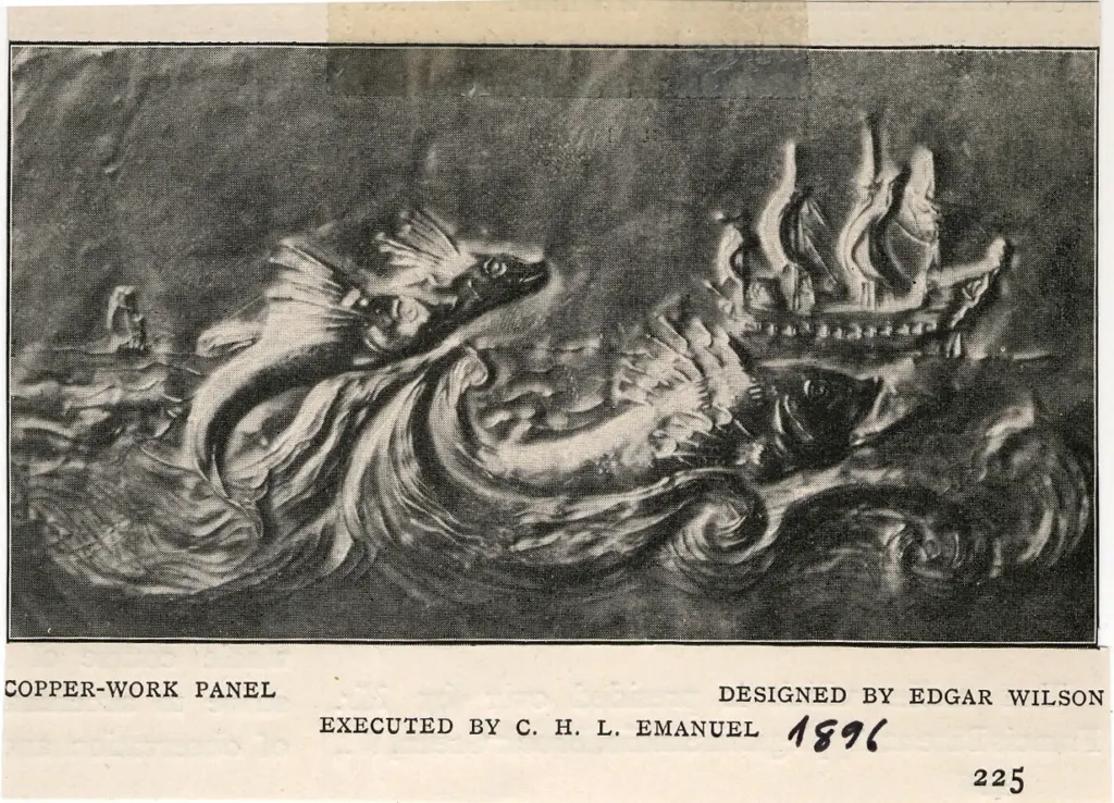 Anonimo , C.H.L., Emanuel - sec. XIX - Pannello in rame sbalzato , fronte