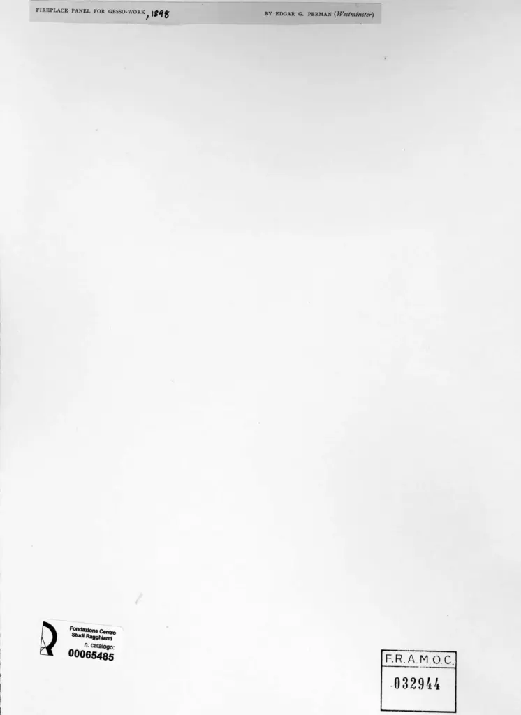 Anonimo , Perman, Edgar - sec. XIX - Pannello per caminetto , retro