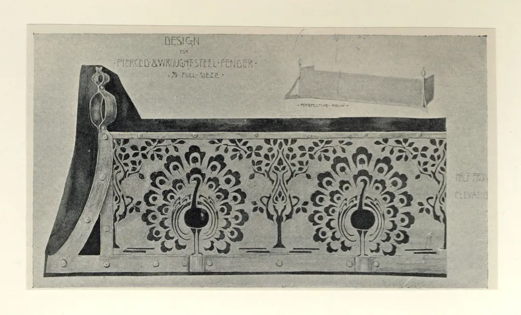 Anonimo , Beresford, Harriet - sec. XIX - Design for a wrought-steel fender , fronte