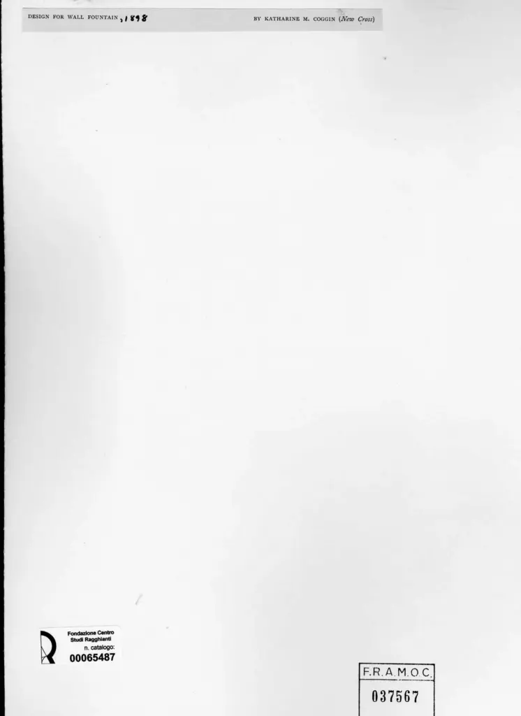 Anonimo , Coggin, Katharine - sec. XIX - Design for wall fountain , retro