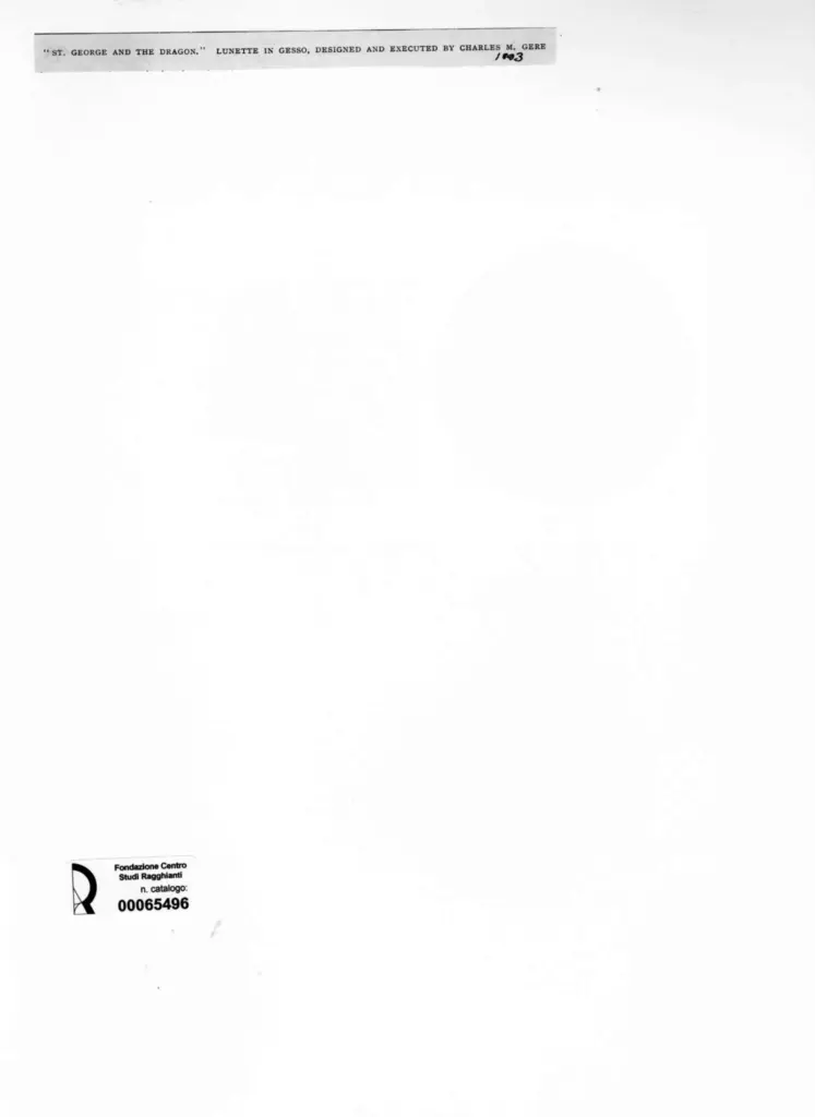 Anonimo , Gere, Charles M. - sec. XIX - San Giorgio e il drago , retro