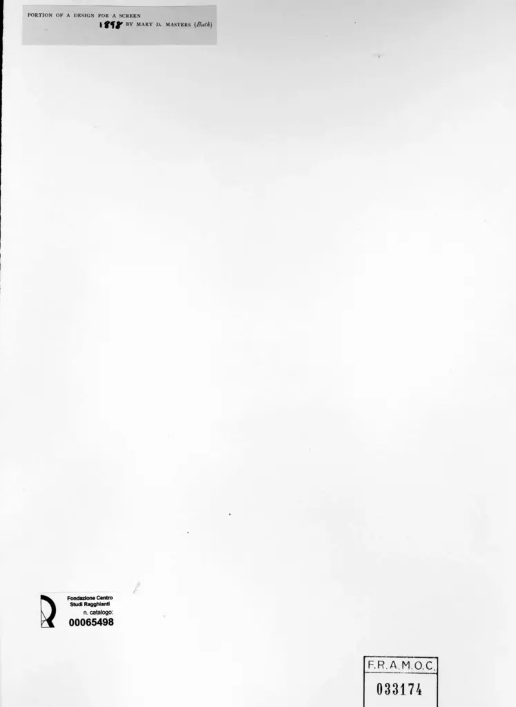 Anonimo , Master, Mary D. - sec. XIX - Parte di progettazione per un pannello , retro