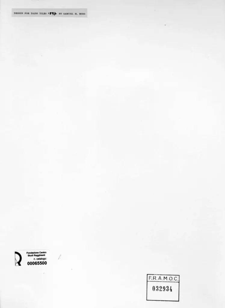 Anonimo , Moss, Samuel H. - sec. XIX - Design for Dado tiles , retro