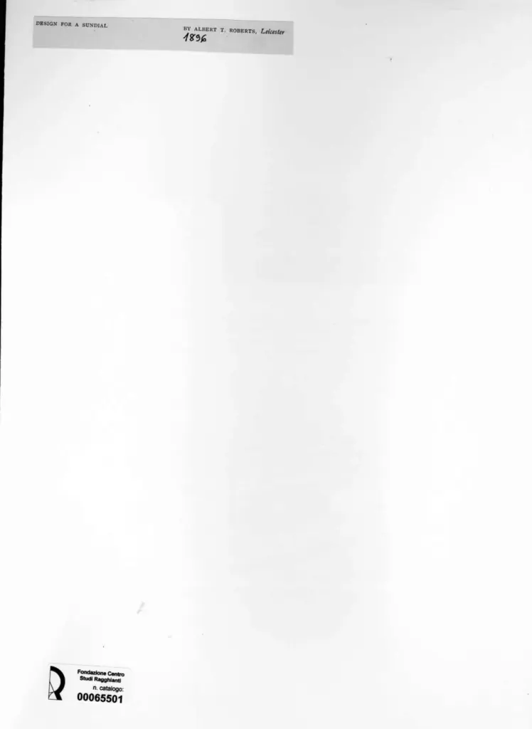 Anonimo , Roberts, Albert T. - sec. XIX - Design for a Sundial , retro
