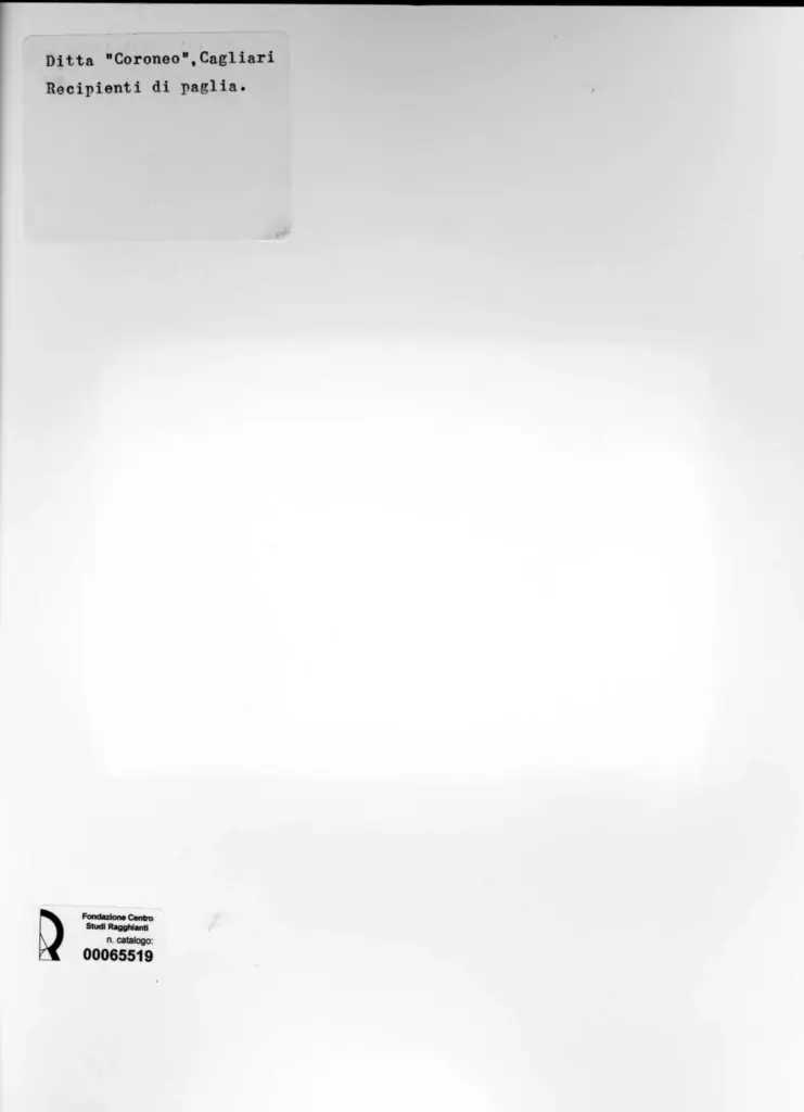 Foto Barsotti , Ditta Coroneo - sec. XX - Recipienti di paglia , retro