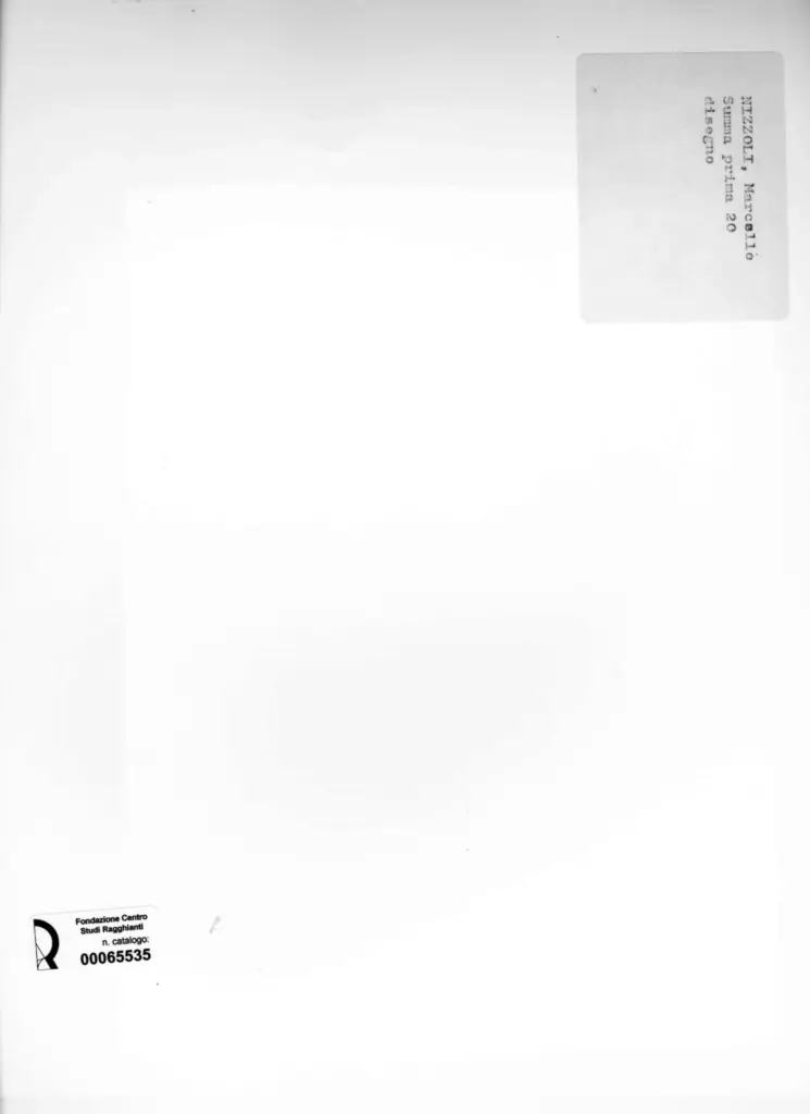 Anonimo , Nizzoli, Marcello - sec. XX - Summa prima 20, disegno , retro