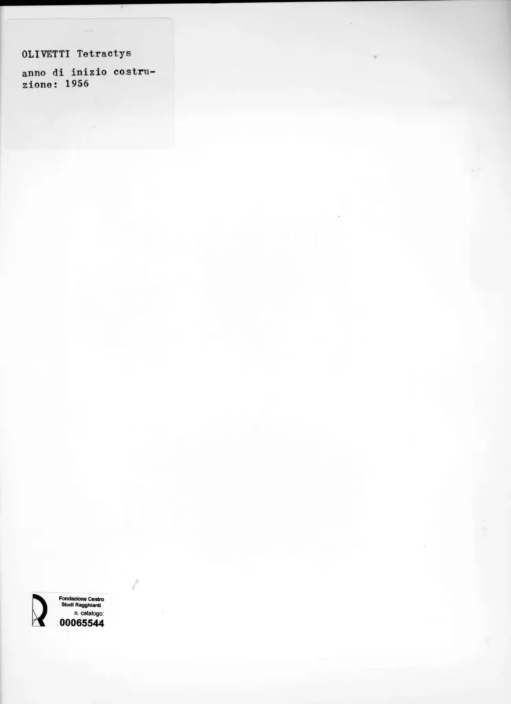 Anonimo , Olivetti - sec. XX - Olivetti Tetractys , retro