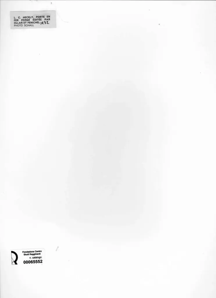 Photo Robert Schall , Heckly, Louis Joseph Clovis - sec. XX - Porte en Fer Forg&eacute; Edit&eacute;e par Ollar et Fenichel , retro