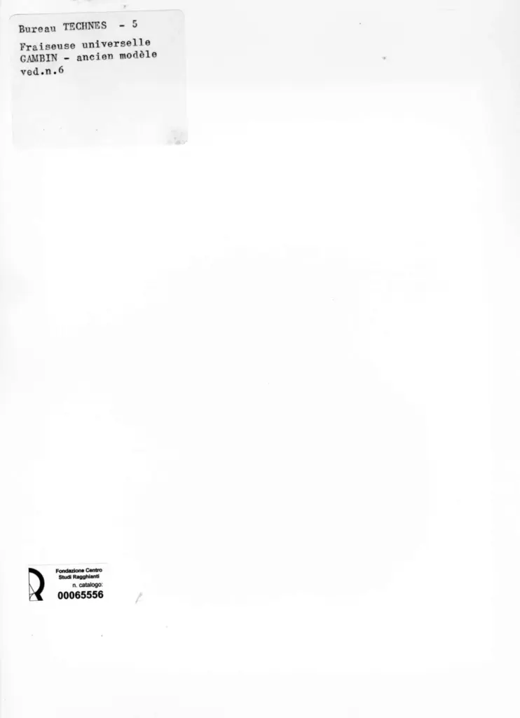 Anonimo , Bureau Technes - sec. XX - Gambin, vecchio modello , retro