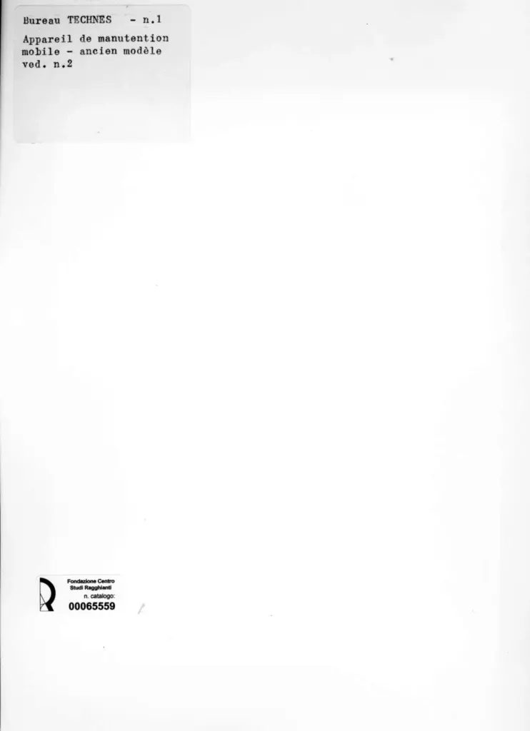 Anonimo , Bureau Technes - sec. XX - Apparecchio di manutenzione mobile (vecchio modello) , retro