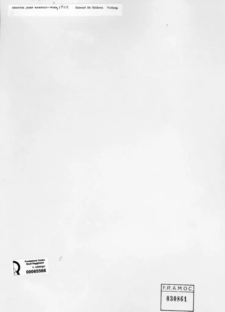 Anonimo , Margold, Emanuel Josef - sec. XX - Progetto per una tenda , retro