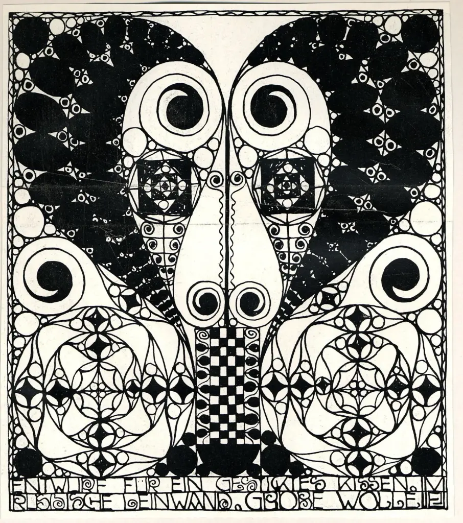 Anonimo , Margold, Emanuel Josef - sec. XX - Progetto per un cuscino , fronte