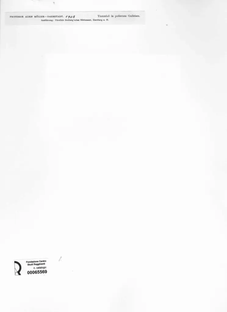 Anonimo , Muller, Albin - sec. XX - Contenitore per inchiostro , retro