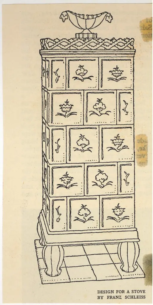 Anonimo , Schleiss, Franz - sec. XX - Disegno per una stufa