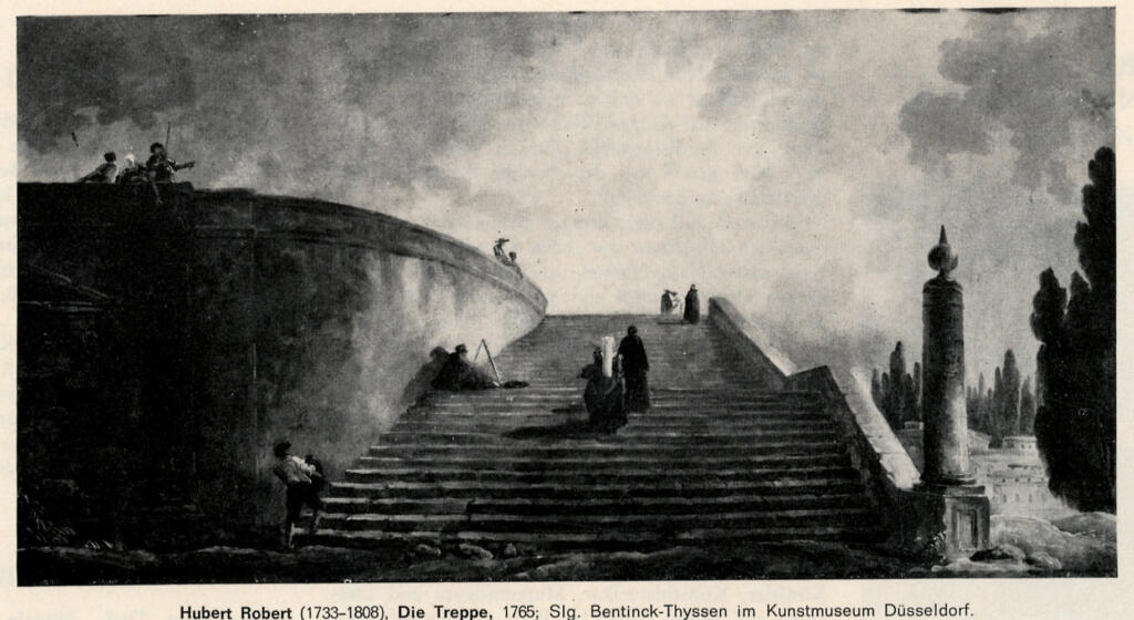 Anonimo , Robert, Hubert - sec. XVIII - La scalinata , fronte