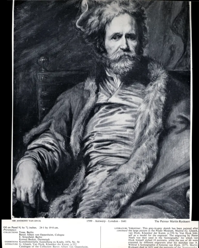 Anonimo , Van Dick, Anthony - sec. XVII - The painter Martin Ryckaert , fronte