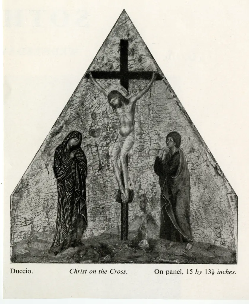 Anonimo , Di Buoninsegna, Duccio - sec. XIII/ XIV - Cristo sulla croce con i dolenti