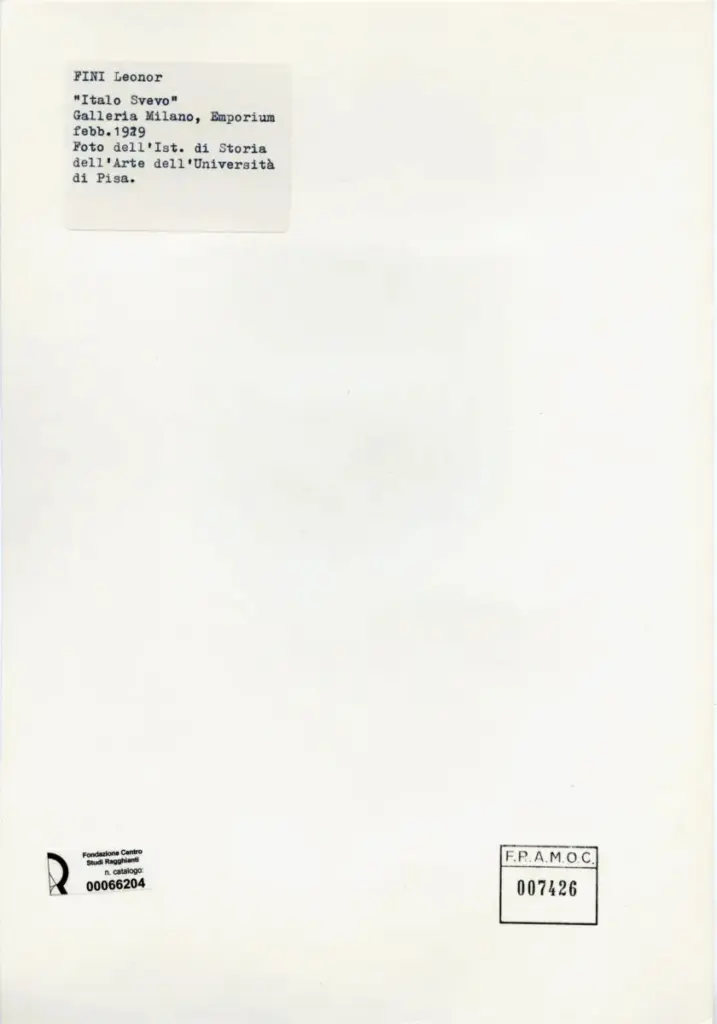 Anonimo , Fini, Leonor - sec. XX - Italo Svevo , retro